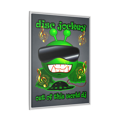 disc jockey - framed canvas art (grey-light grey)