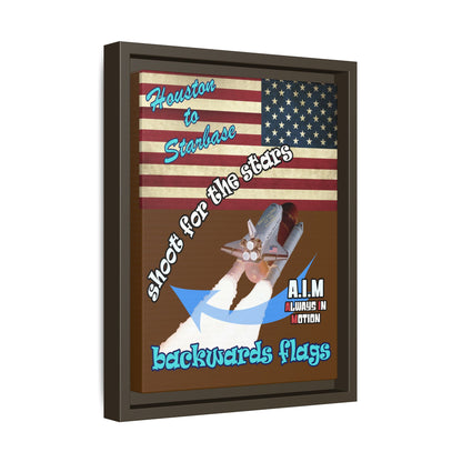 shoot for the stars - framed canvas art (brown)