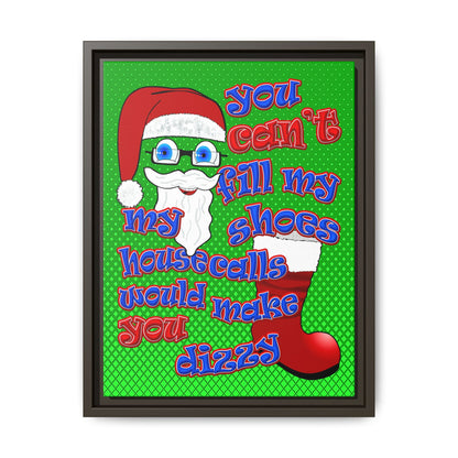 santa's shoes - framed canvas art (logo green)