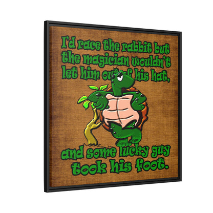 turtle race - framed canvas art (brown papyrus)
