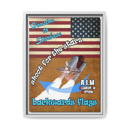 shoot for the stars - framed canvas art (brown papyrus)
