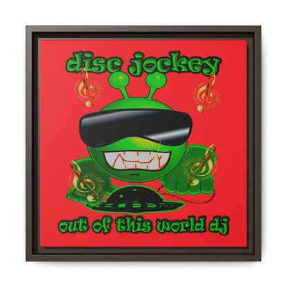 disc jockey - framed canvas art (red)