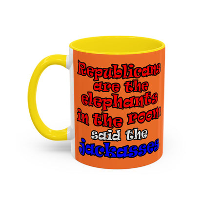 donkeys and elephants - Accent Mug (crusta)