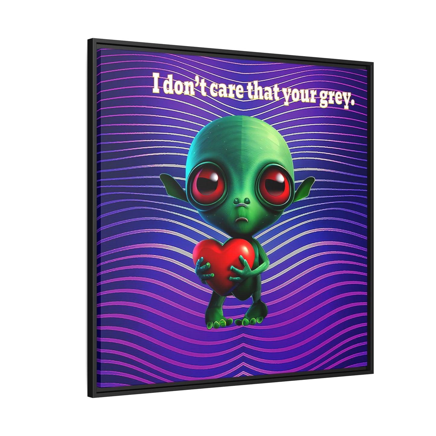 I don't care that your grey - framed canvas art (purple wave)