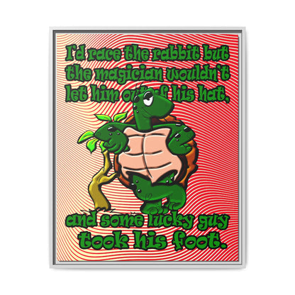 turtle race - framed canvas art (yellow-orange wave)
