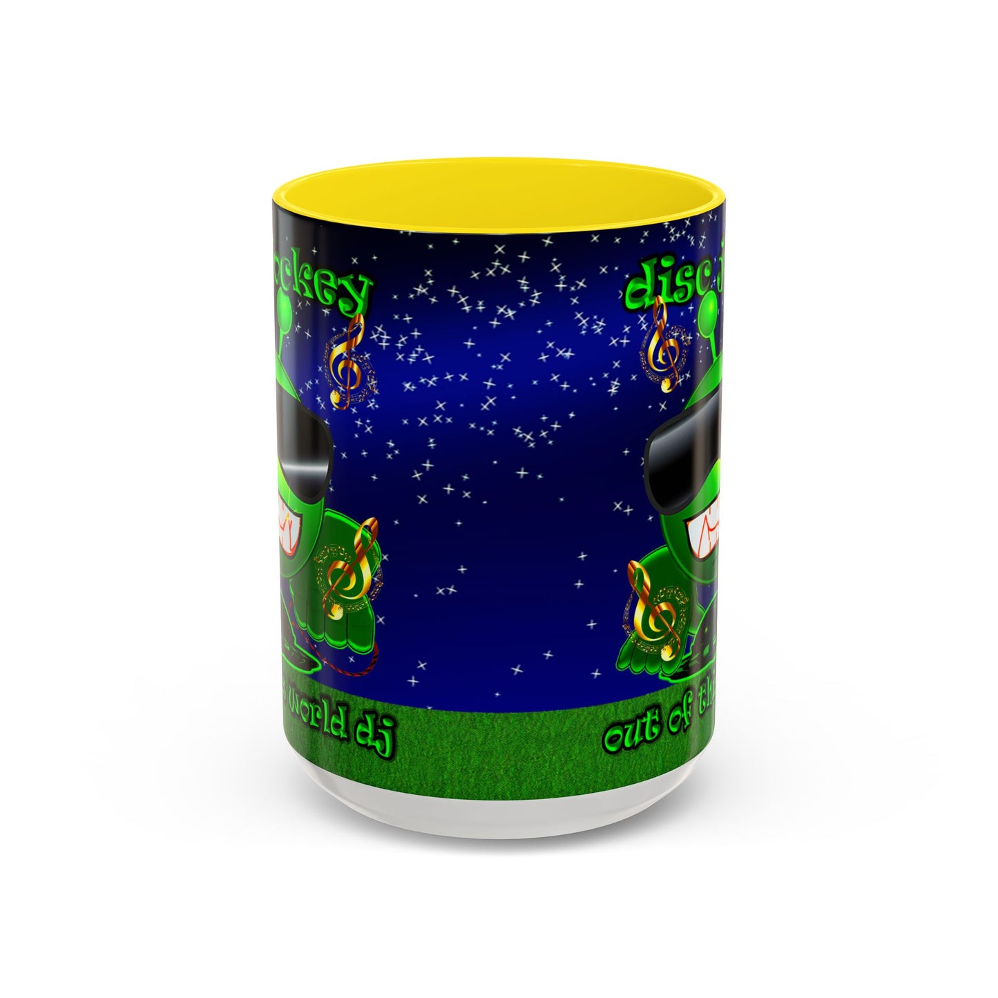 disc jockey - Accent Mug ('snoops' background)