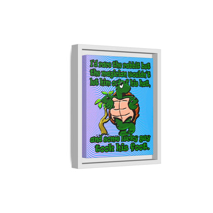 turtle race - framed canvas art (light blue-purple wave)