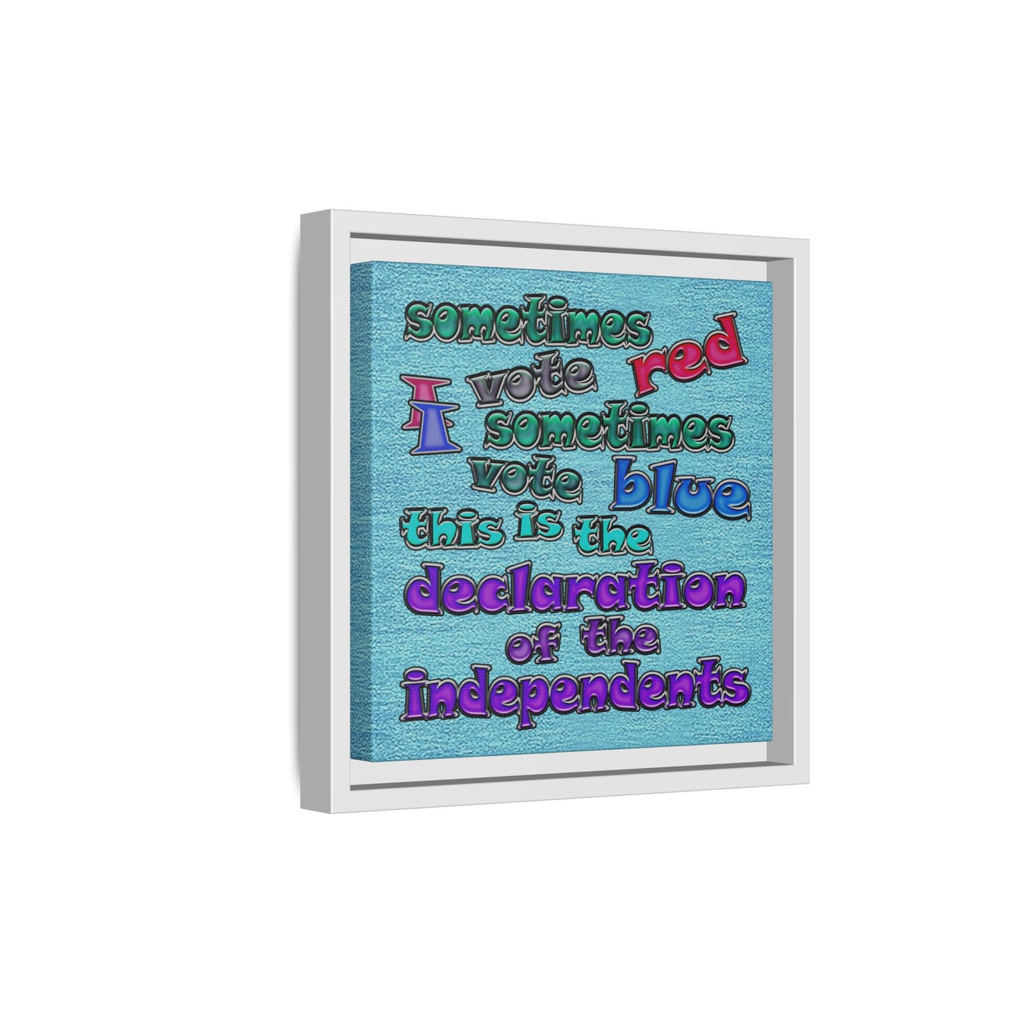 declaration of the independents - framed canvas art (faded blue)