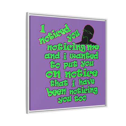 noticed you noticing - framed canvas art (light purple)
