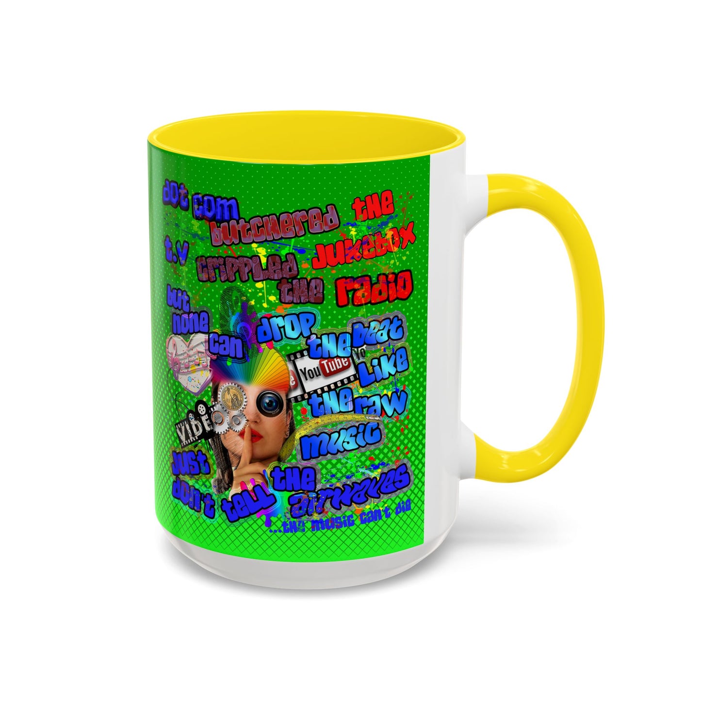 drop the beat - Accent Mug (logo green)