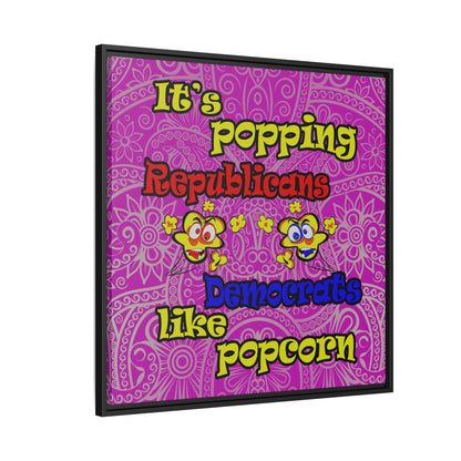 popping like popcorn - framed canvas art (pink swirl)