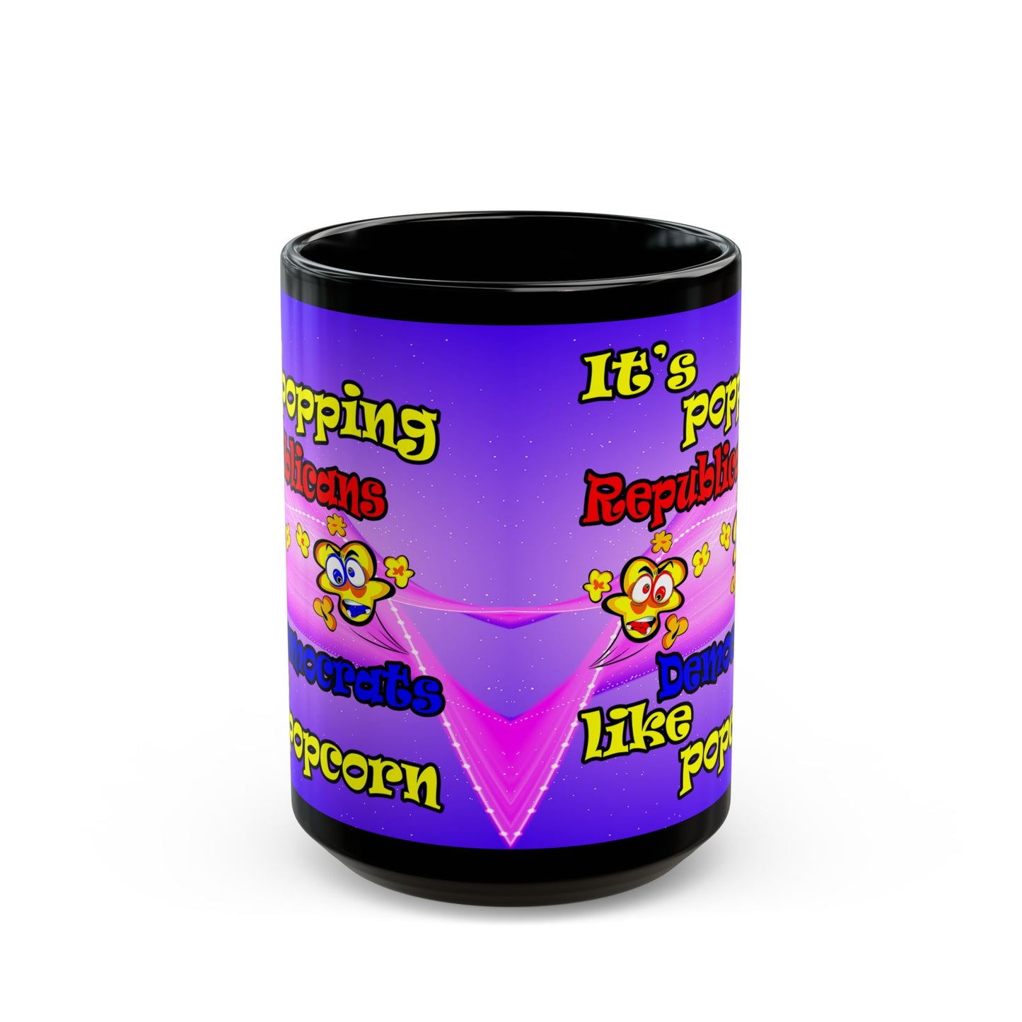 popping like popcorn - Black Mug (purple-pink wave)