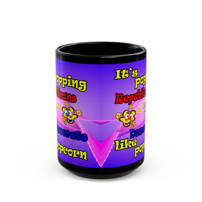 popping like popcorn - Black Mug (purple-pink wave)
