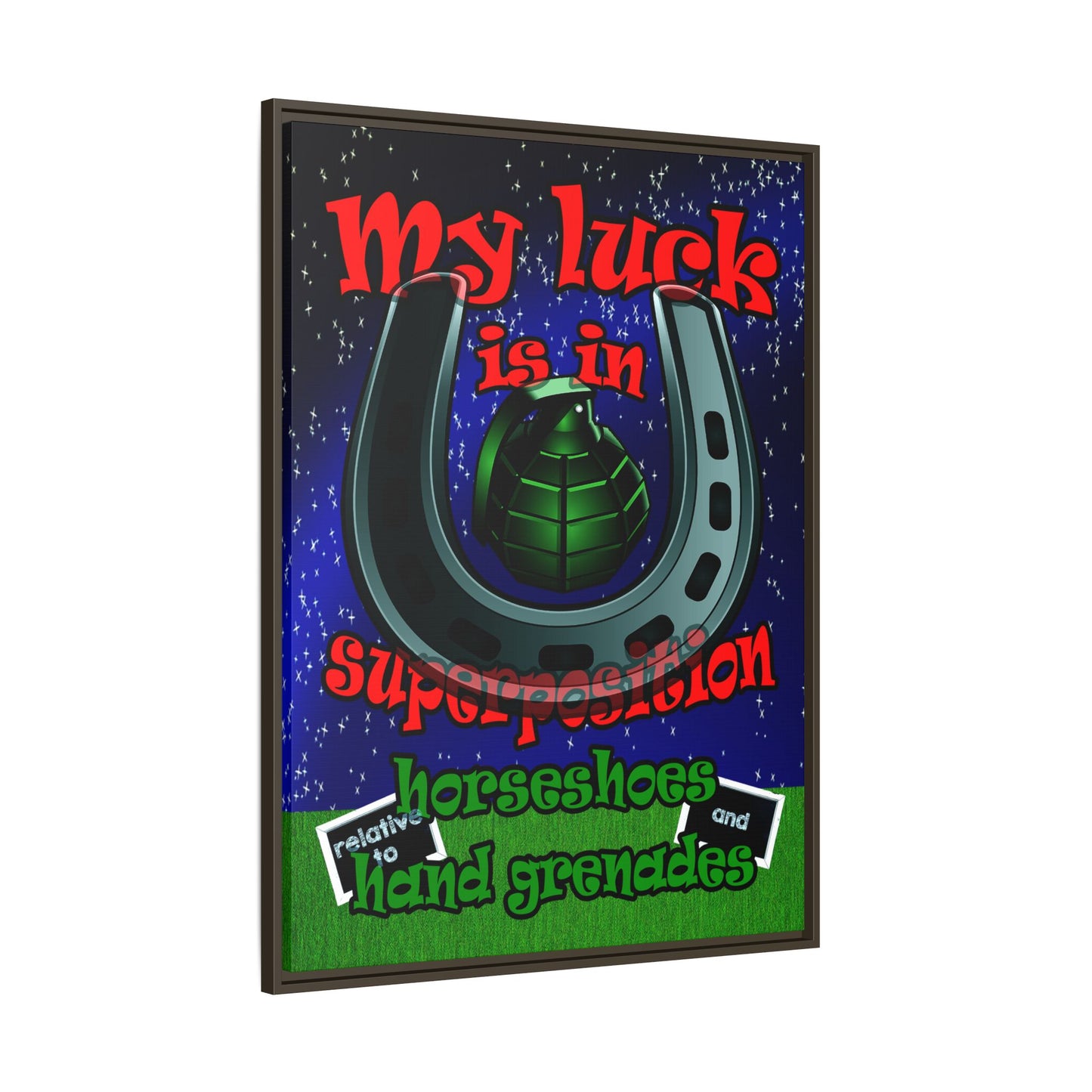 my luck - framed canvas art ('snoops' background)