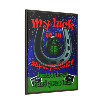 my luck - framed canvas art ('snoops' background)