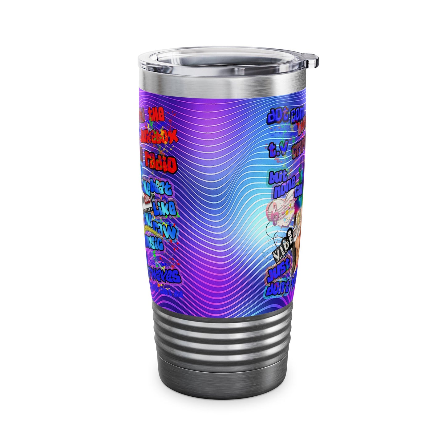 drop the beat - Ringneck Tumbler, 20oz  (purple wave)