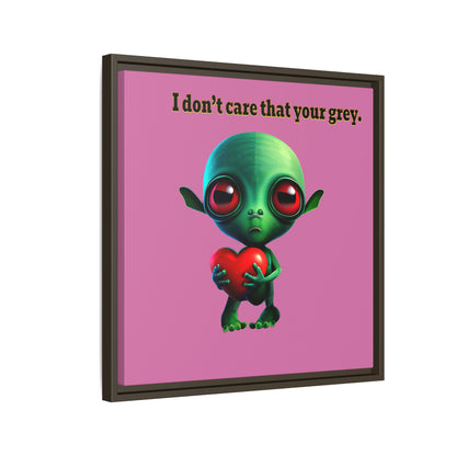 I don't care that your grey - framed canvas art (light pink)
