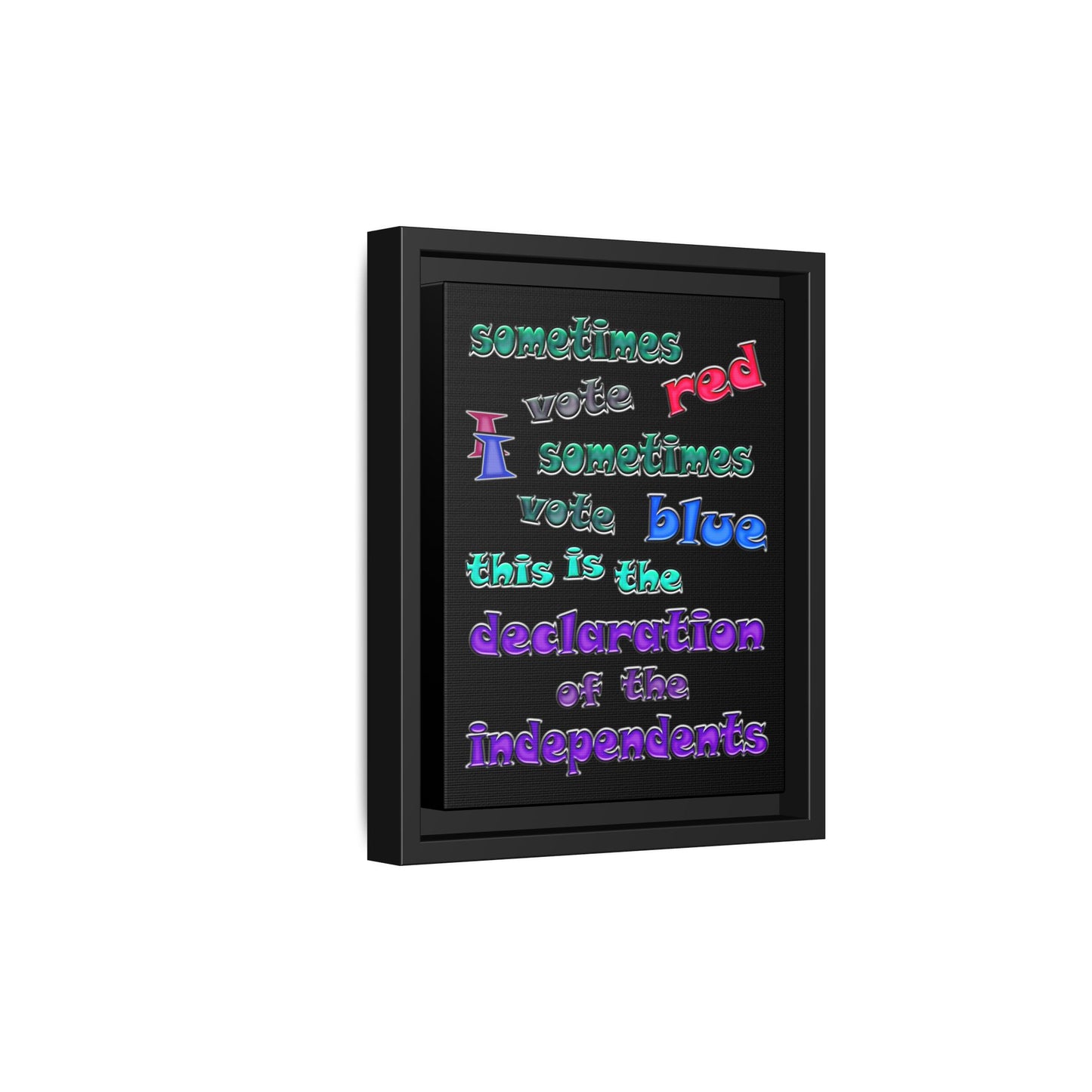 declaration of the independents - framed canvas art (black)