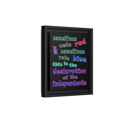 declaration of the independents - framed canvas art (black)
