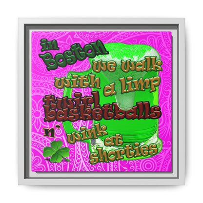 celtics logo - framed canvas art (pink swirl)