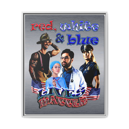 rw&b lives matter - framed canvas art (brushed nickel)