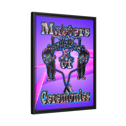 em cee squared - framed canvas art (purple-pink wave)