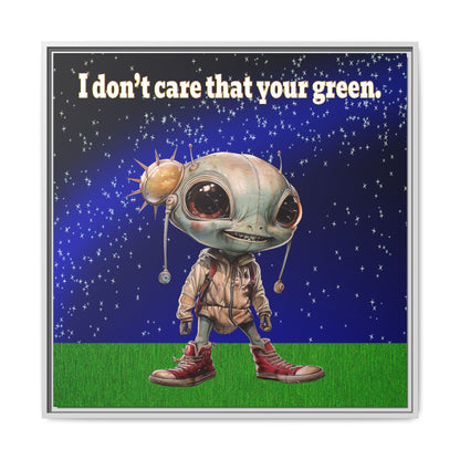 I don't care that your green - framed canvas art ('snoops' background)