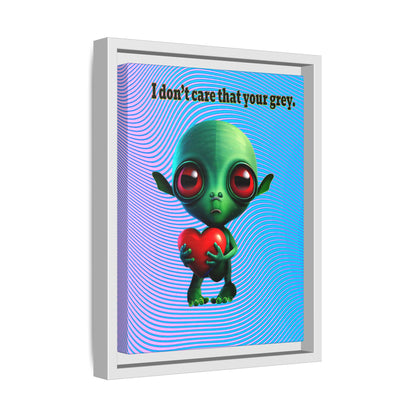 I don't care that your grey - framed canvas art (light blue-purple wave)