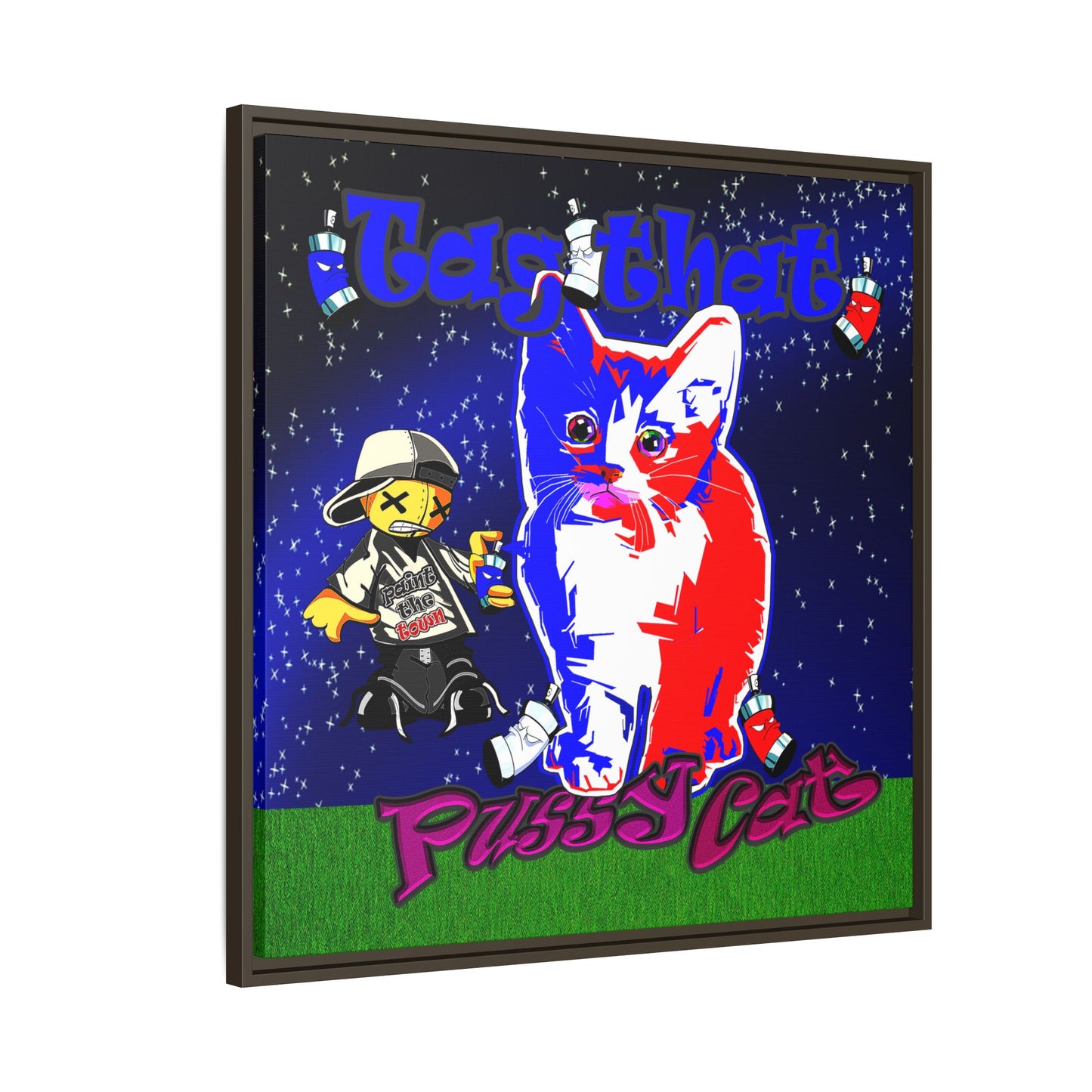 tag that - framed canvas art ('snoops' background)