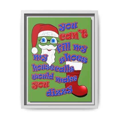 santa's shoes - framed canvas art (green)