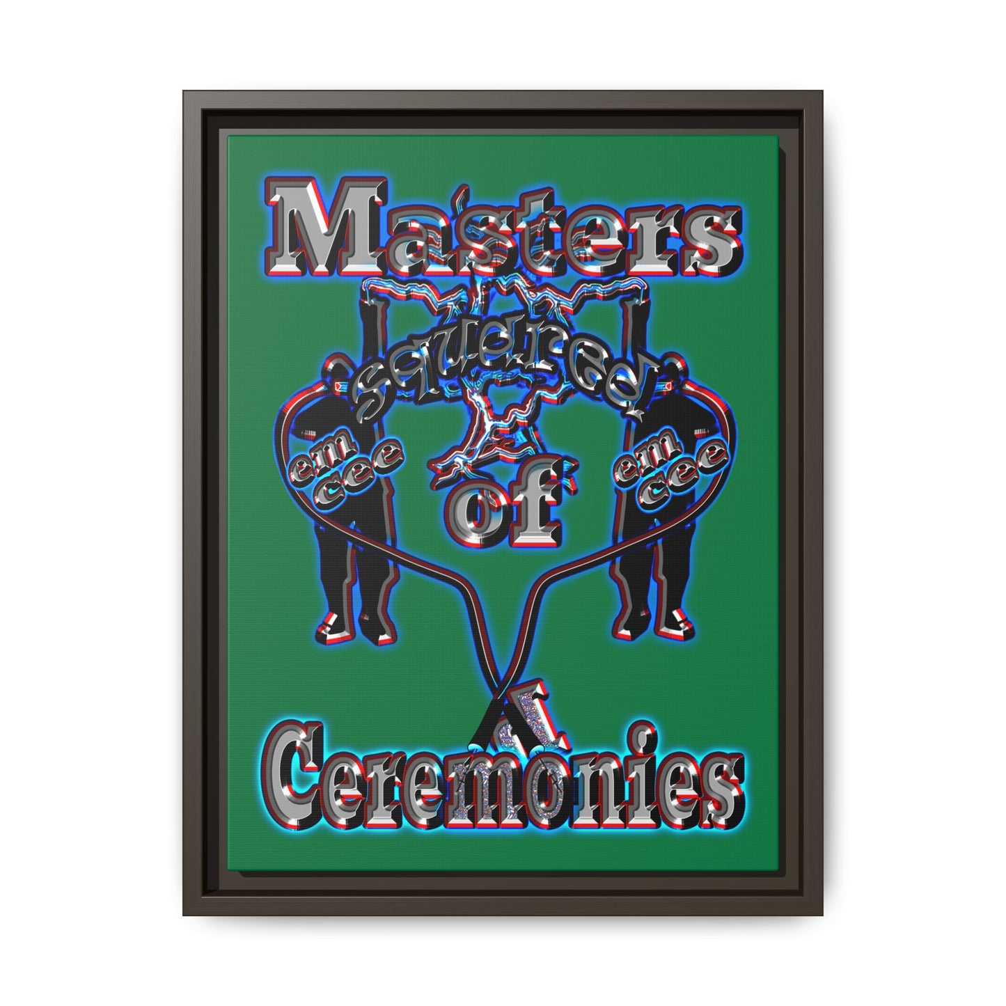 em cee squared - framed canvas art (dark green)