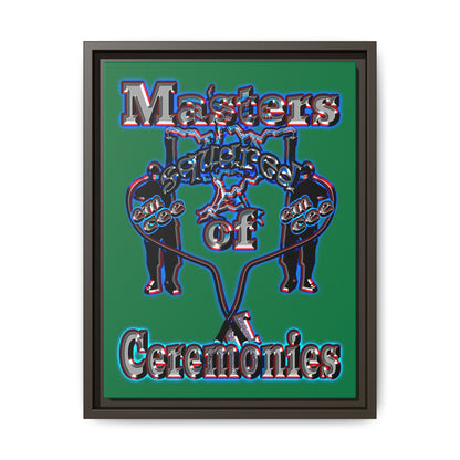 em cee squared - framed canvas art (dark green)