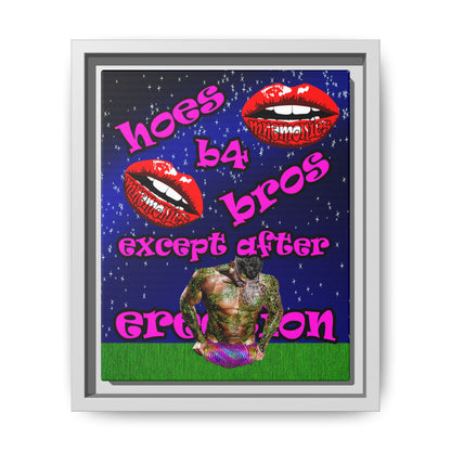 hoes b4 bros - framed canvas art ('snoops' background)