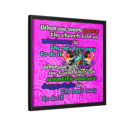 doggystyle - framed canvas art (pink swirl)