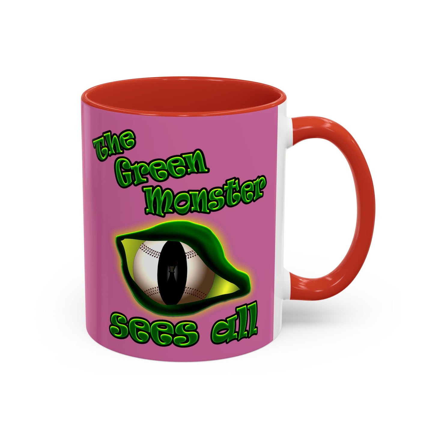 green monster - Accent Mug (light pink)