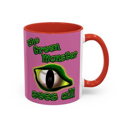 green monster - Accent Mug (light pink)