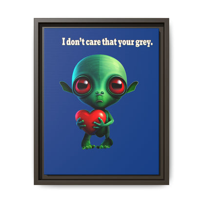 I don't care that your grey - framed canvas art (dark blue)