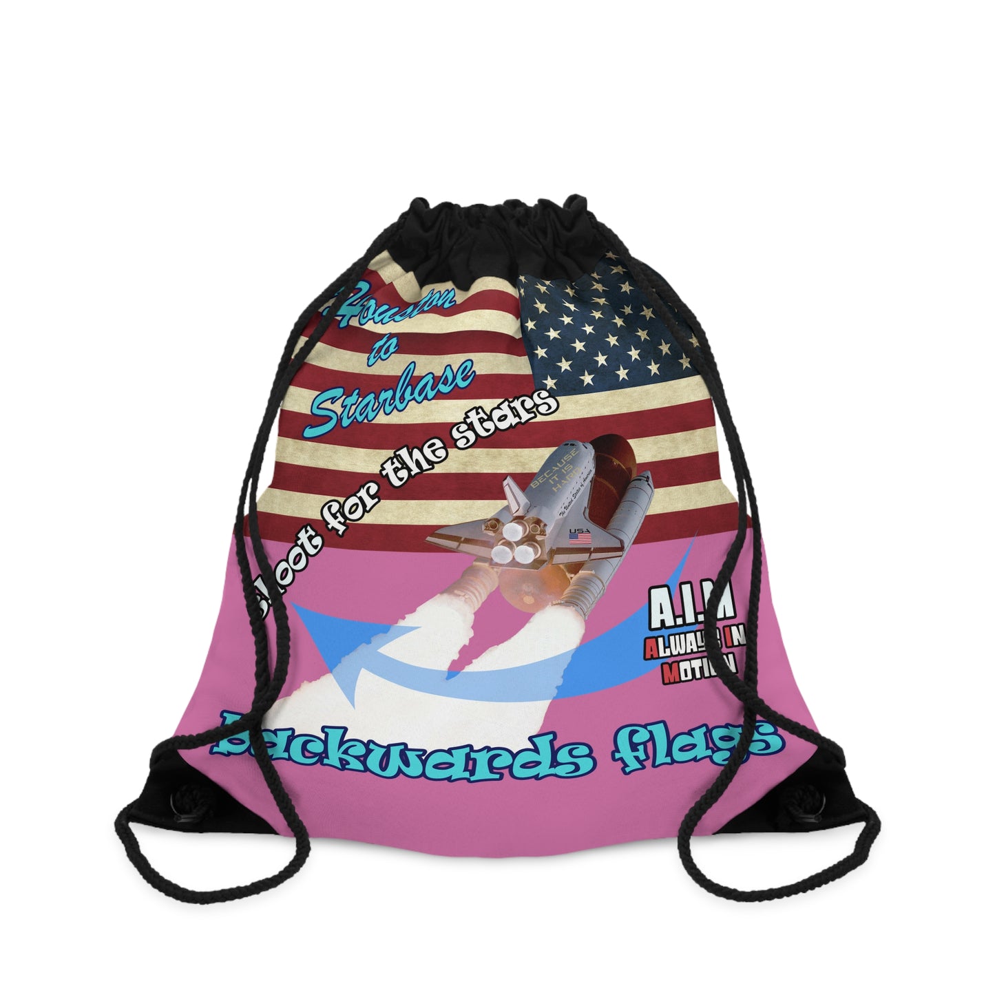 shoot for the stars - Drawstring Bag (light pink)