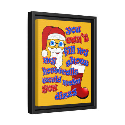 santa's shoes - framed canvas art (yellow)