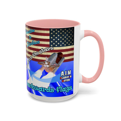 shoot for the stars - Accent Mug (blue-white wave)
