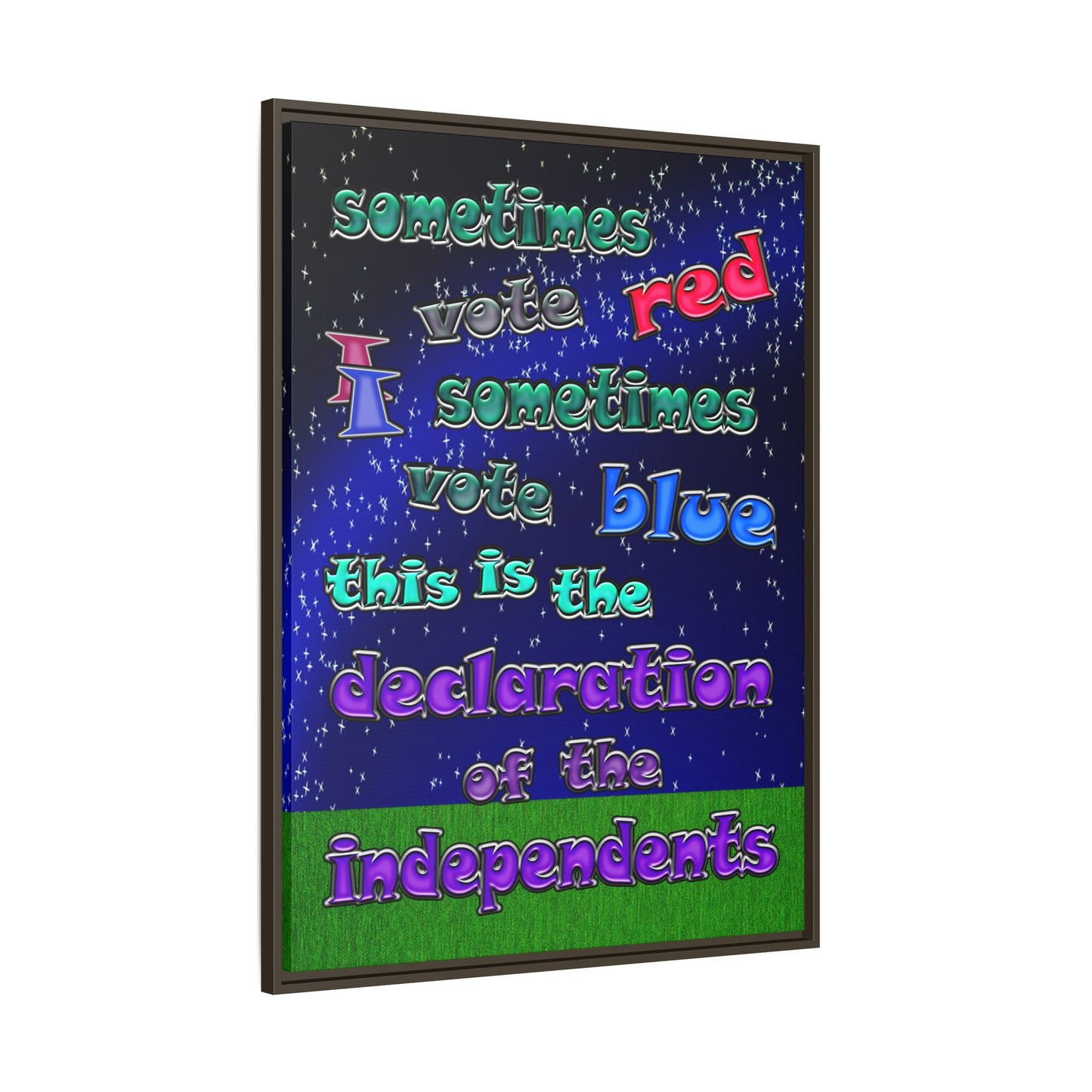 declaration of the independents - framed canvas art ('snoops' background)