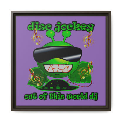 disc jockey - framed canvas art (light purple)
