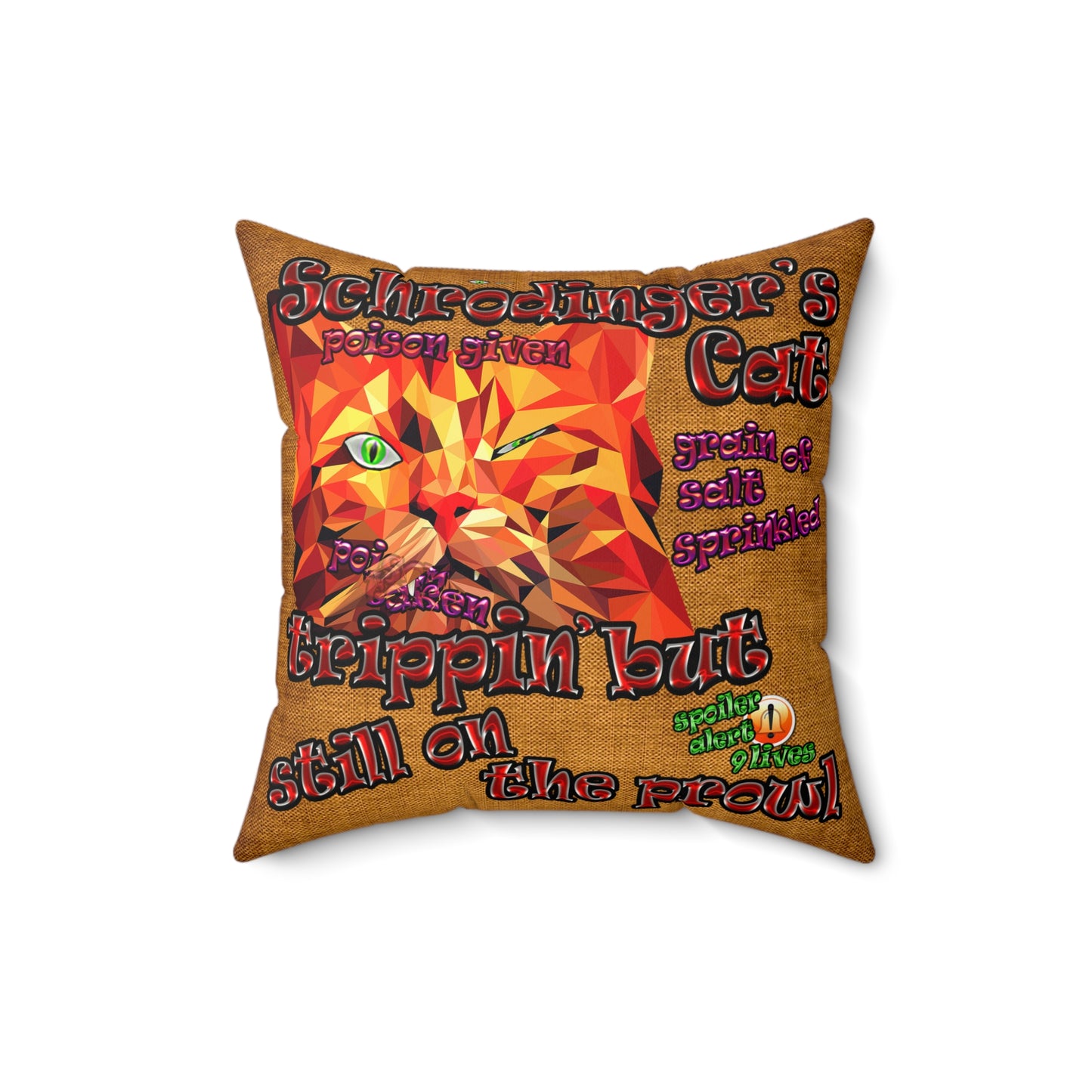schrodinger's cat - Faux Suede Square Pillow - (dichromatic brown papyrus)