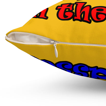donkeys and elephants - Spun Polyester Square Pillow - (yellow)
