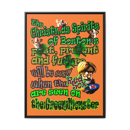 christmas spirits of boston - framed canvas art (crusta)