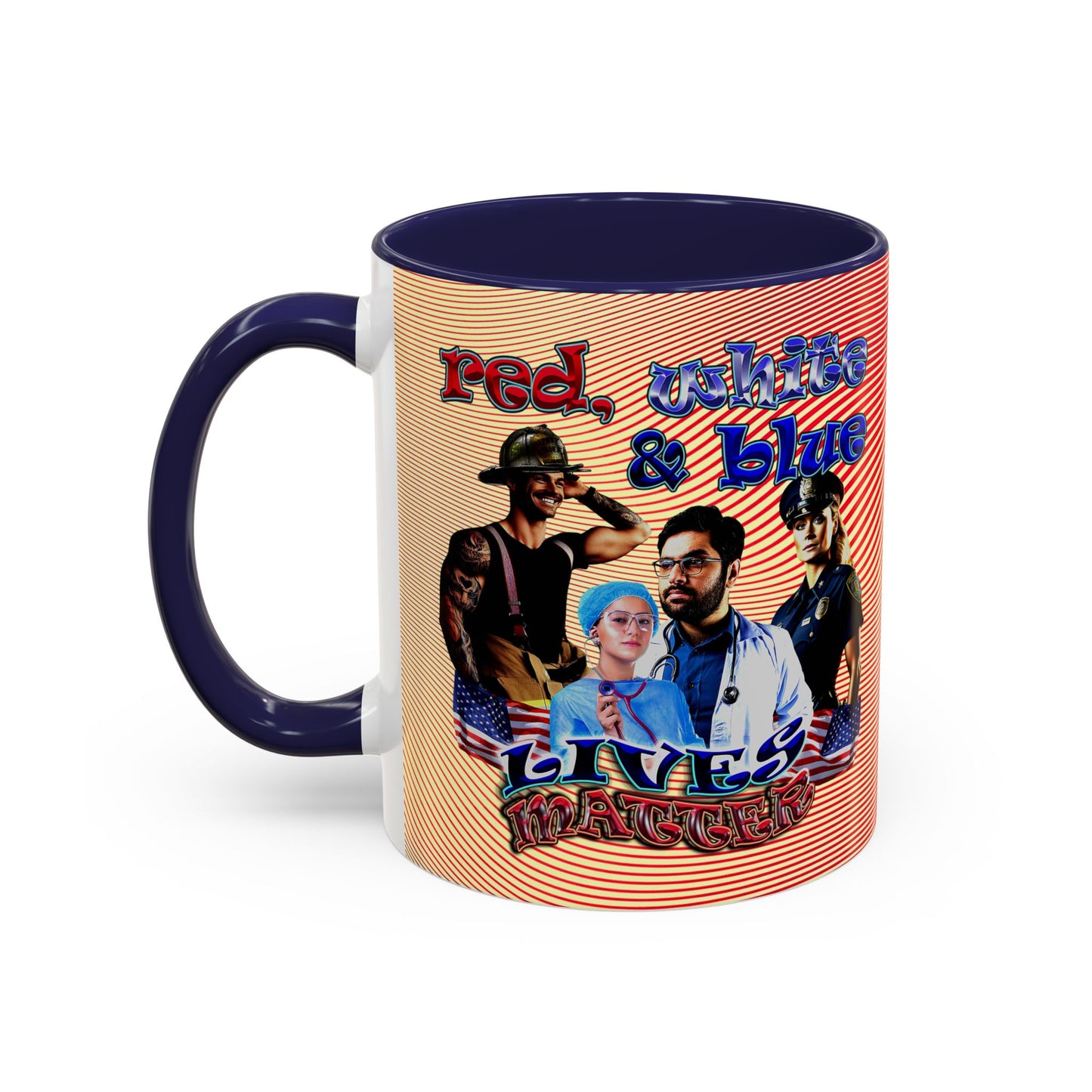 rw&b lives matter - Accent Mug (yellow-orange wave)