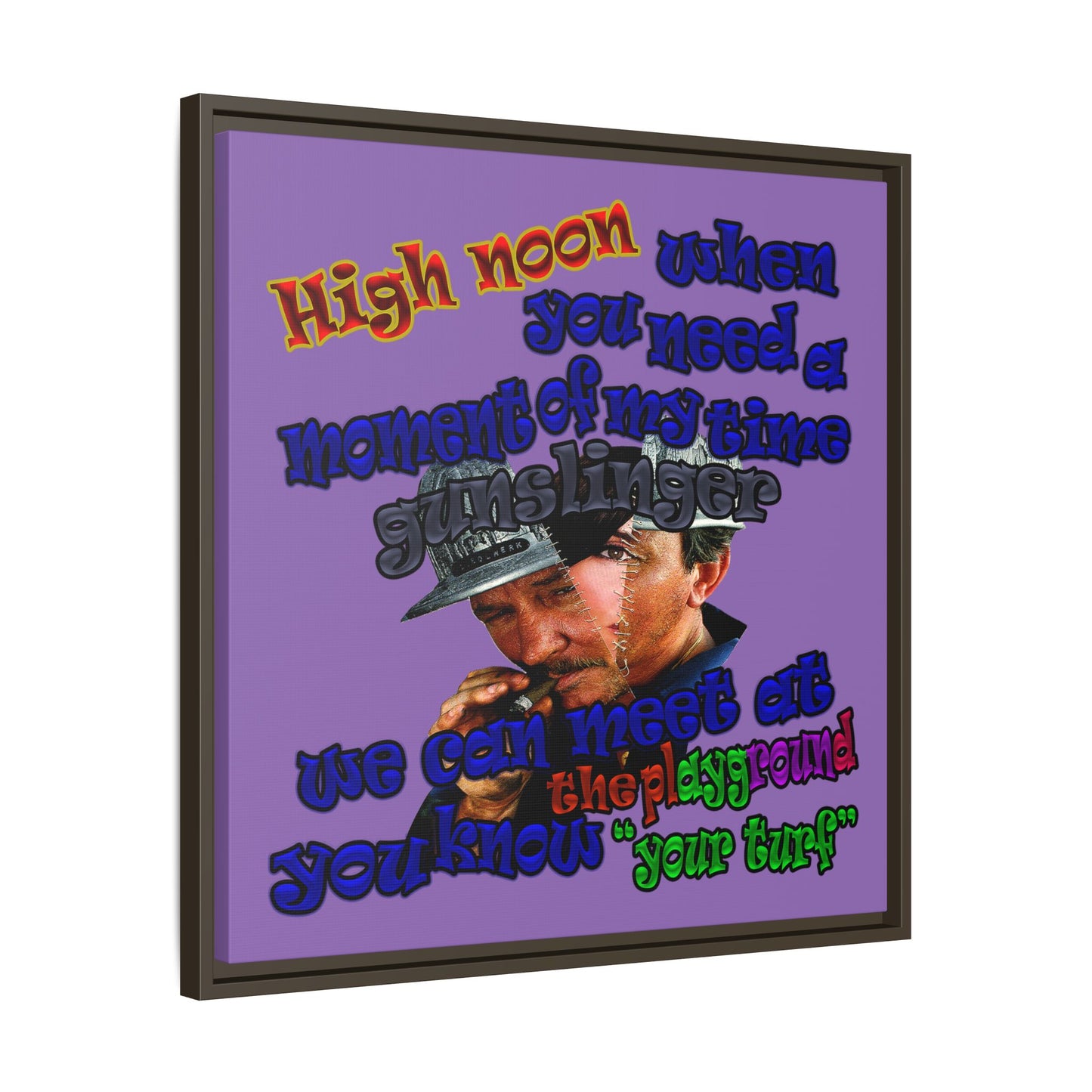 high noon - framed canvas art (light purple)