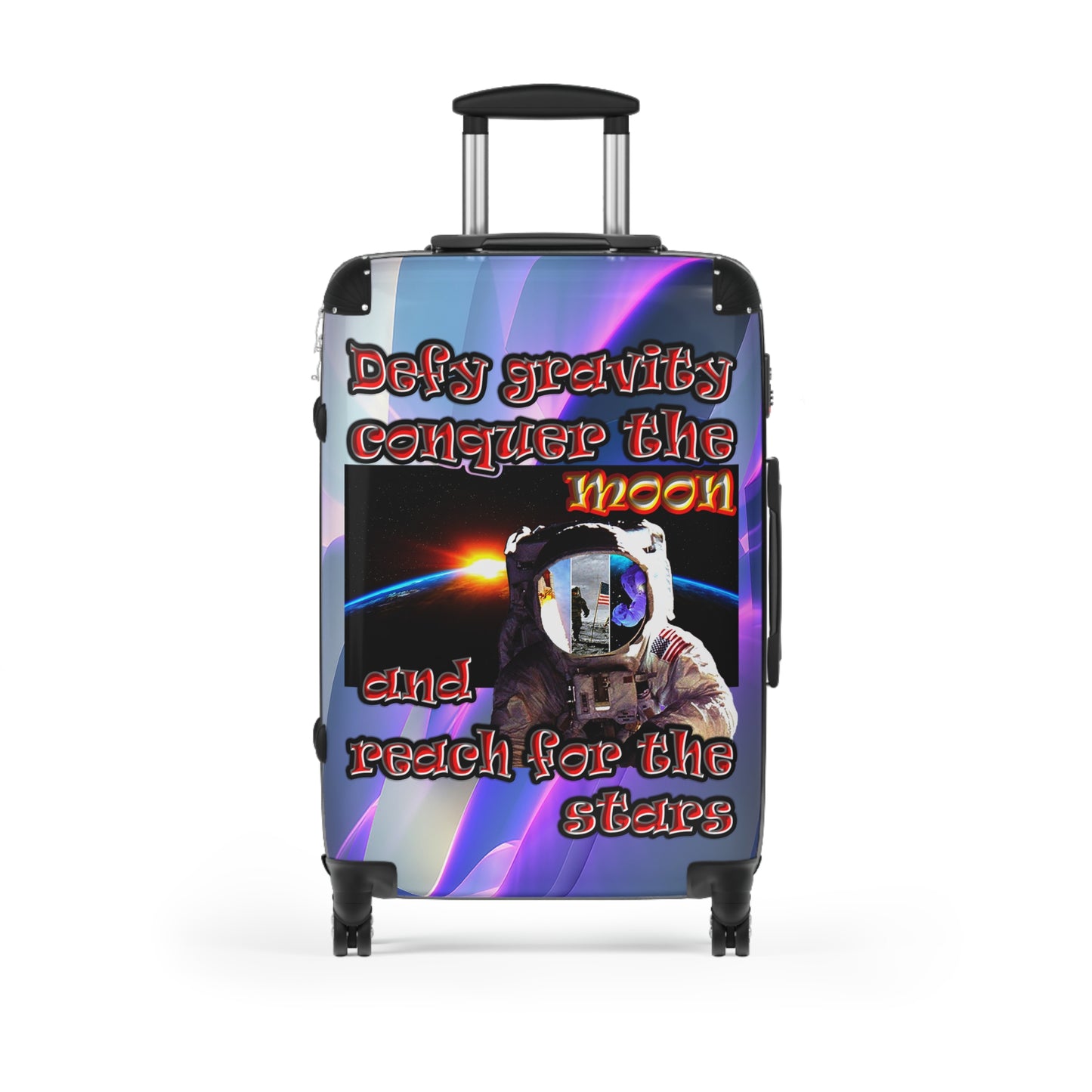 defy conquer reach - Suitcase (grey-pink wave)