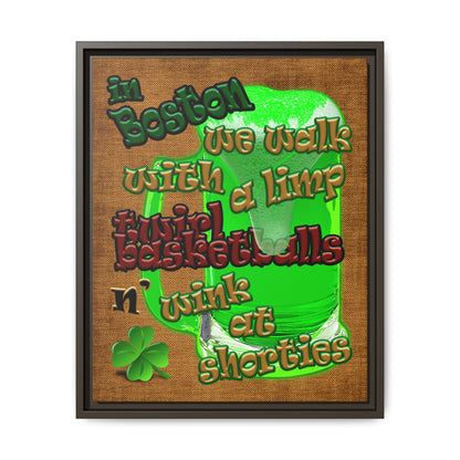 celtics logo - framed canvas art (brown papyrus)
