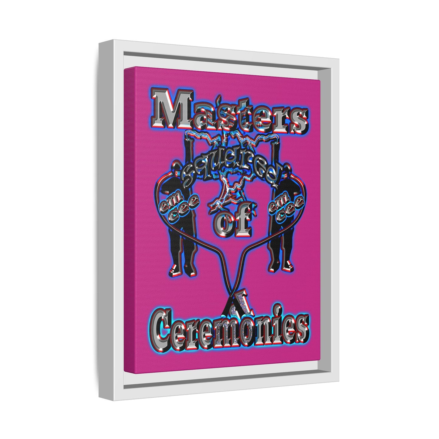em cee squared - framed canvas art (pink)